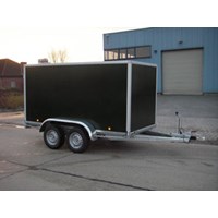 Gesloten bakaanhangwagen dubbelas geremd 1500kg-2m52x1m52x1m80